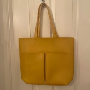Neiman Marcus Tote in Mustard Yellow